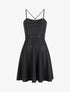 Robe patineuse à paillettes et dos à corset - Noir - 1