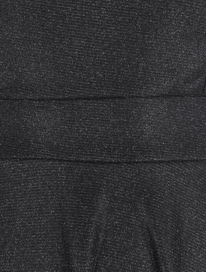 Robe patineuse à paillettes et dos à corset - Noir - 3