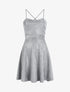 Robe patineuse à paillettes et dos à corset - Argent - 5