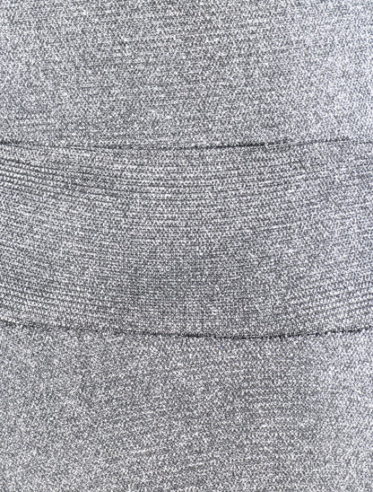 Robe patineuse à paillettes et dos à corset - Argent - 3