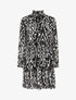 Robe à col volanté et imprimé baroque stylisé - Noir - 4
