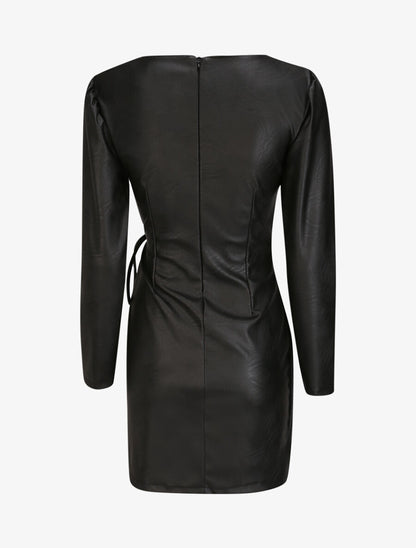 Robe portefeuille en simili - Noir - 2