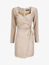 Robe portefeuille en simili - Beige - 4