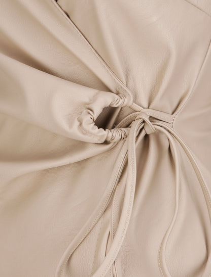 Robe portefeuille en simili - Beige - 3