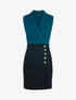 Robe à buste style tailleur - Bleu pétrole - 1