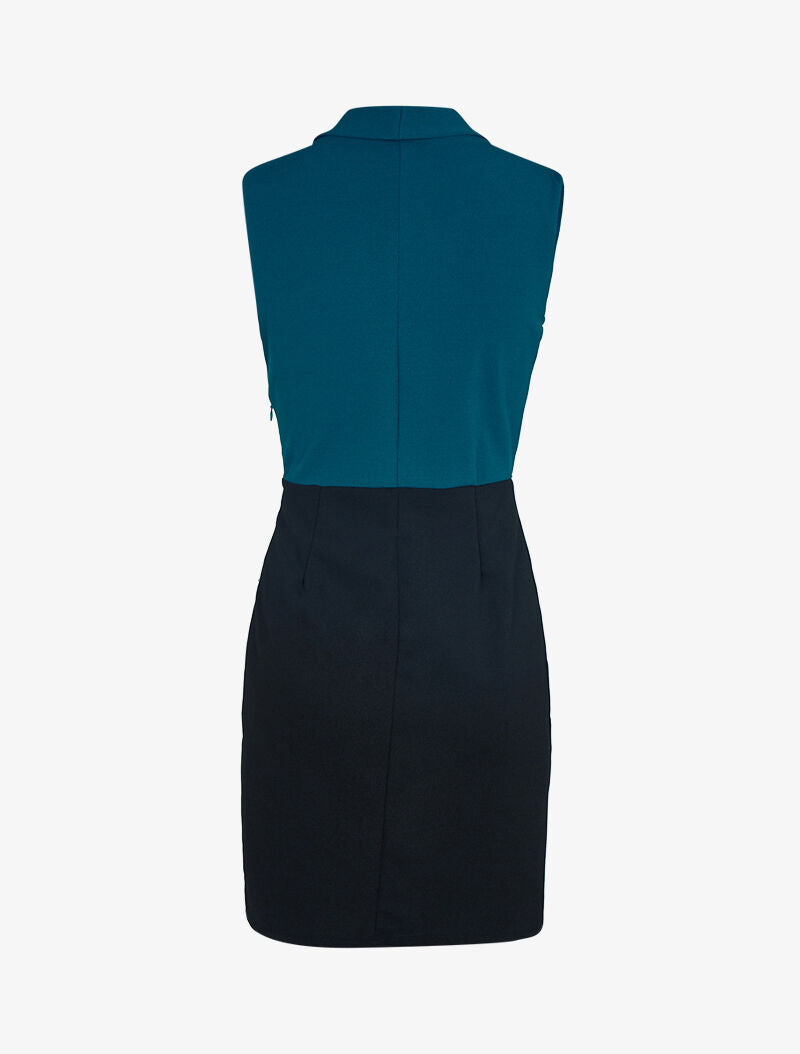 Robe à buste style tailleur - Bleu pétrole - 2