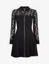 Robe à détails dentelle et zip contrastant - Noir - 1