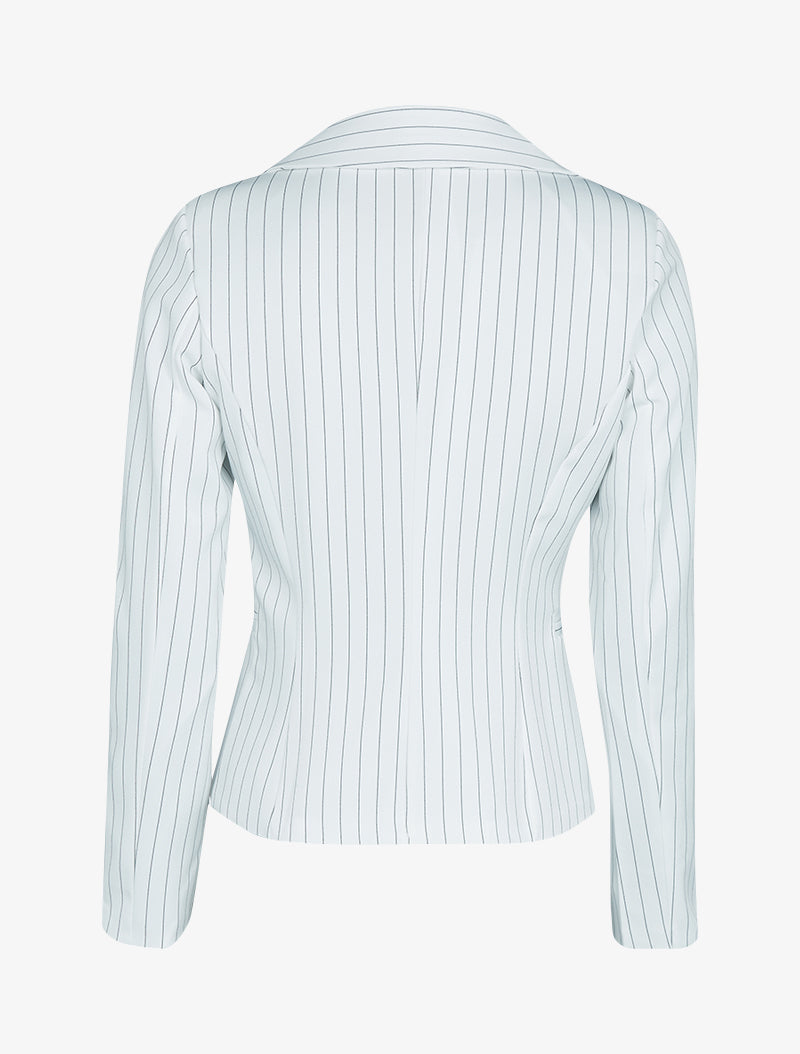 Blazer cintré à rayures - Blanc - 2