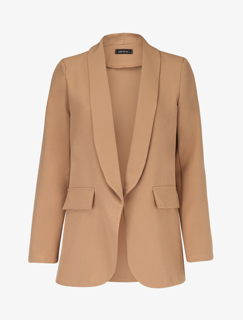 Blazer ouvert uni - Camel - 3