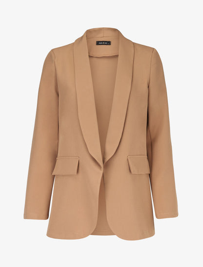Blazer ouvert uni - Camel - 3