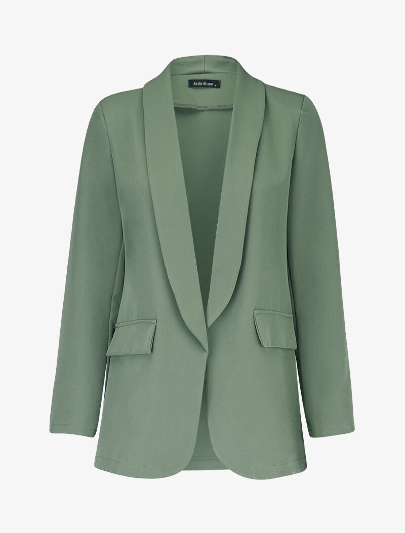 Blazer ouvert uni - Kaki - 3