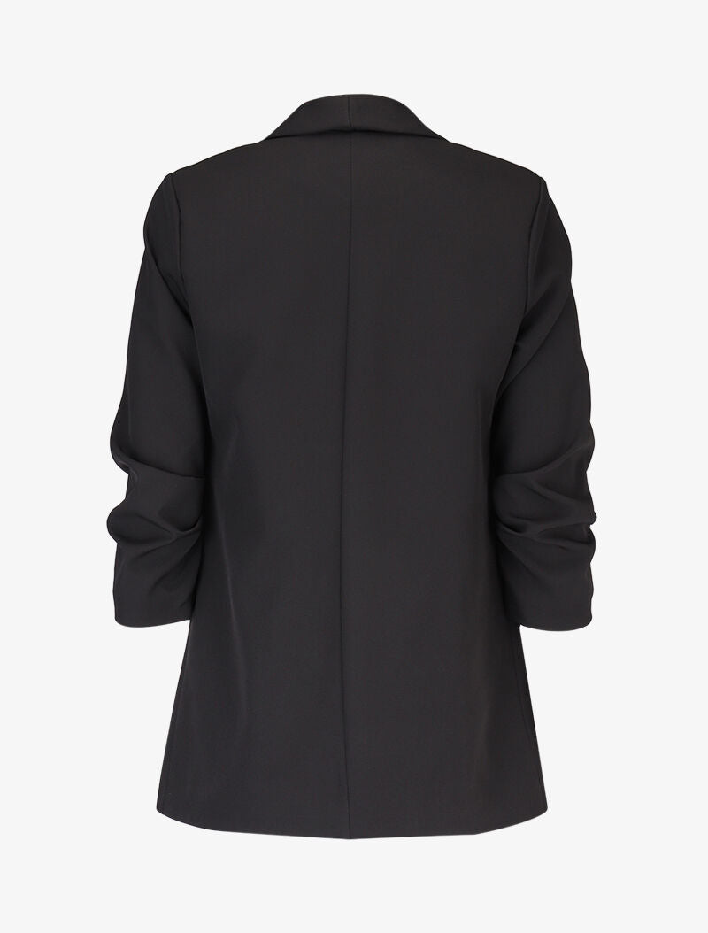 Blazer ouvert à manches plissées - Noir - 2