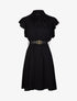 Robe patineuse à mancherons volantés - Noir - 3