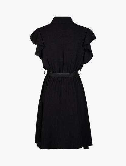 Robe patineuse à mancherons volantés - Noir - 2