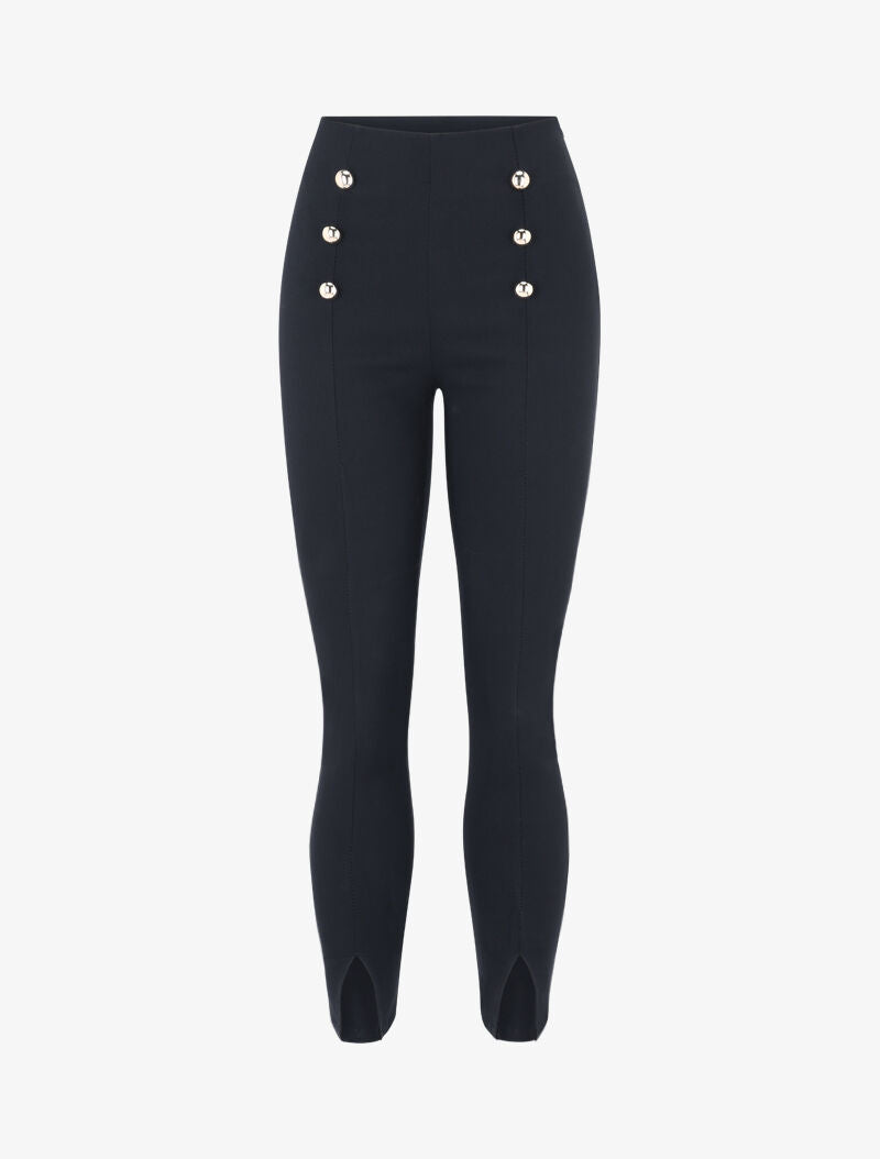 Legging 7/8 à bords fendus - Noir - 1