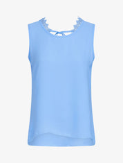 Top en voile à dos échancré - Bleu ciel - 1