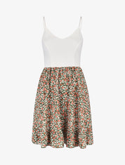 Robe bicolore à imprimés - Kaki - 1