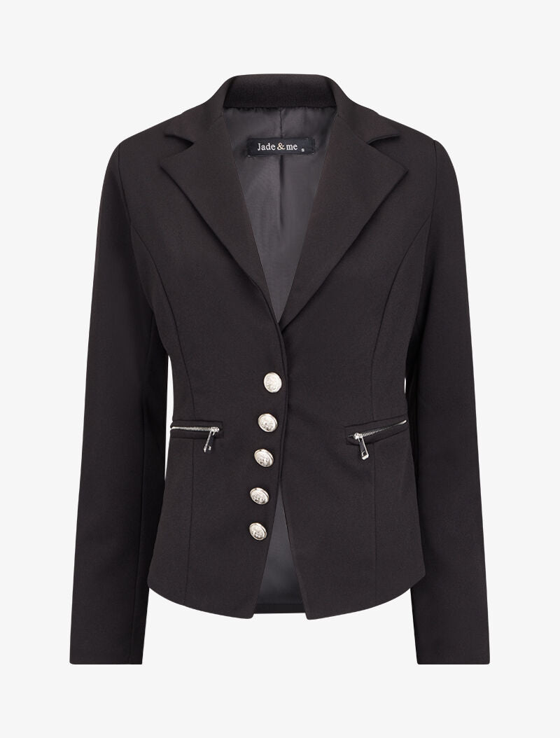 Blazer officier à boutons décoratifs - Noir - 4