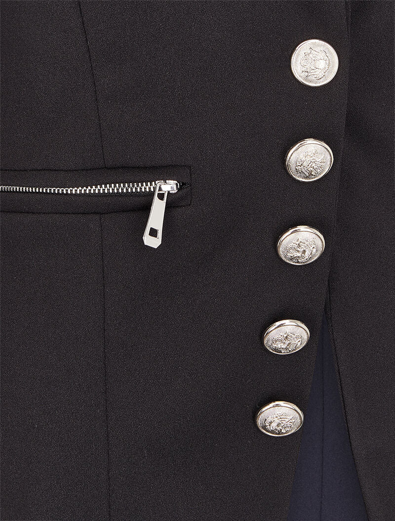 Blazer officier à boutons décoratifs - Noir - 3