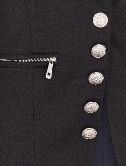 Blazer officier à boutons décoratifs - Noir - 3