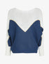 Pull en grosse maille à motif V irisé - Marine - 1