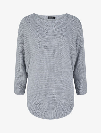 Pull loose irisé à bords arrondis - Gris clair - 4