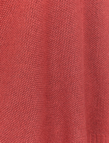Pull loose en maille fine à manches 3/4 - Rose foncé - 3