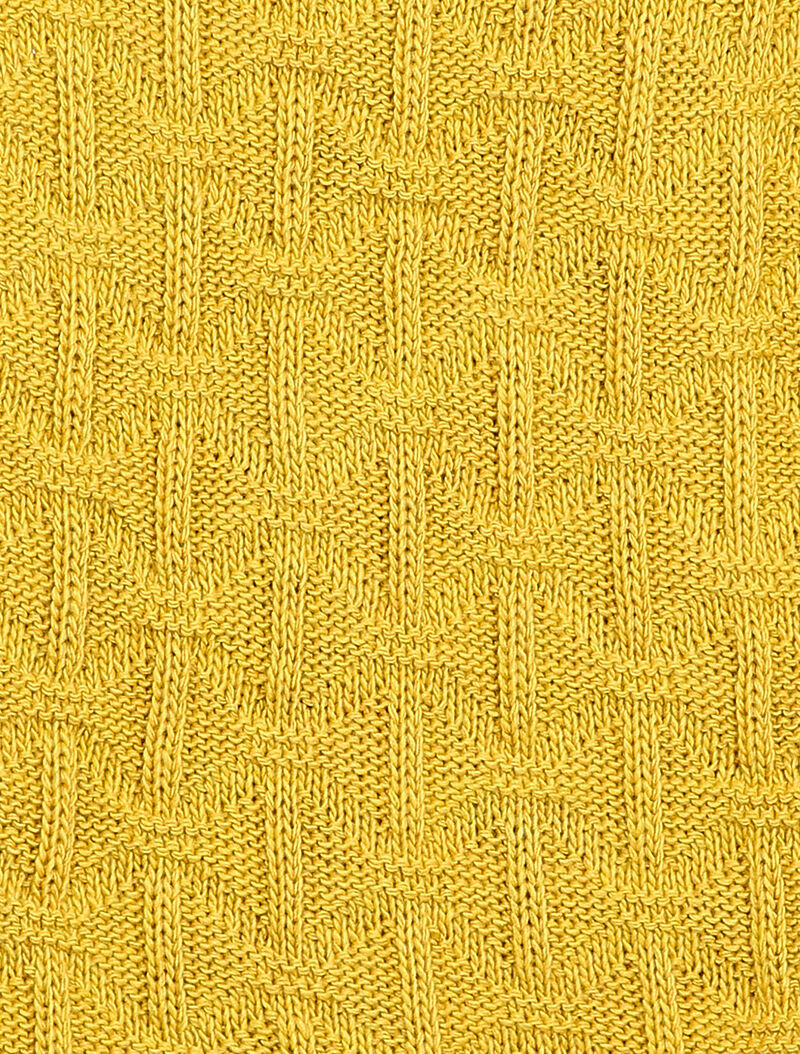 Pull sans manches en maille tressée - Moutarde - 3