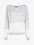 Pull en grosse maille contrastée - Gris clair - 1