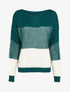 Pull en grosse maille contrastée - Bleu canard - 1