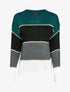 Pull loose à rayures et détails irisés - Bleu canard - 4