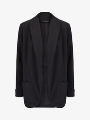 Blazer fluide à col châle - Noir - 1