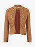 Veste courte en suédine style officier - Camel - 1