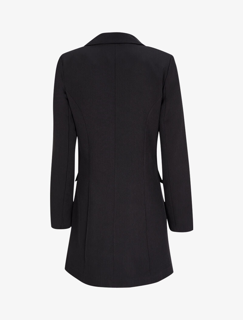 Blazer extra long style officier - Noir - 2