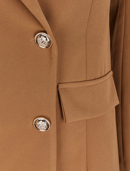 Blazer extra long style officier - Camel - 3