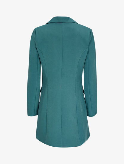 Blazer extra long style officier - Bleu charrette - 2