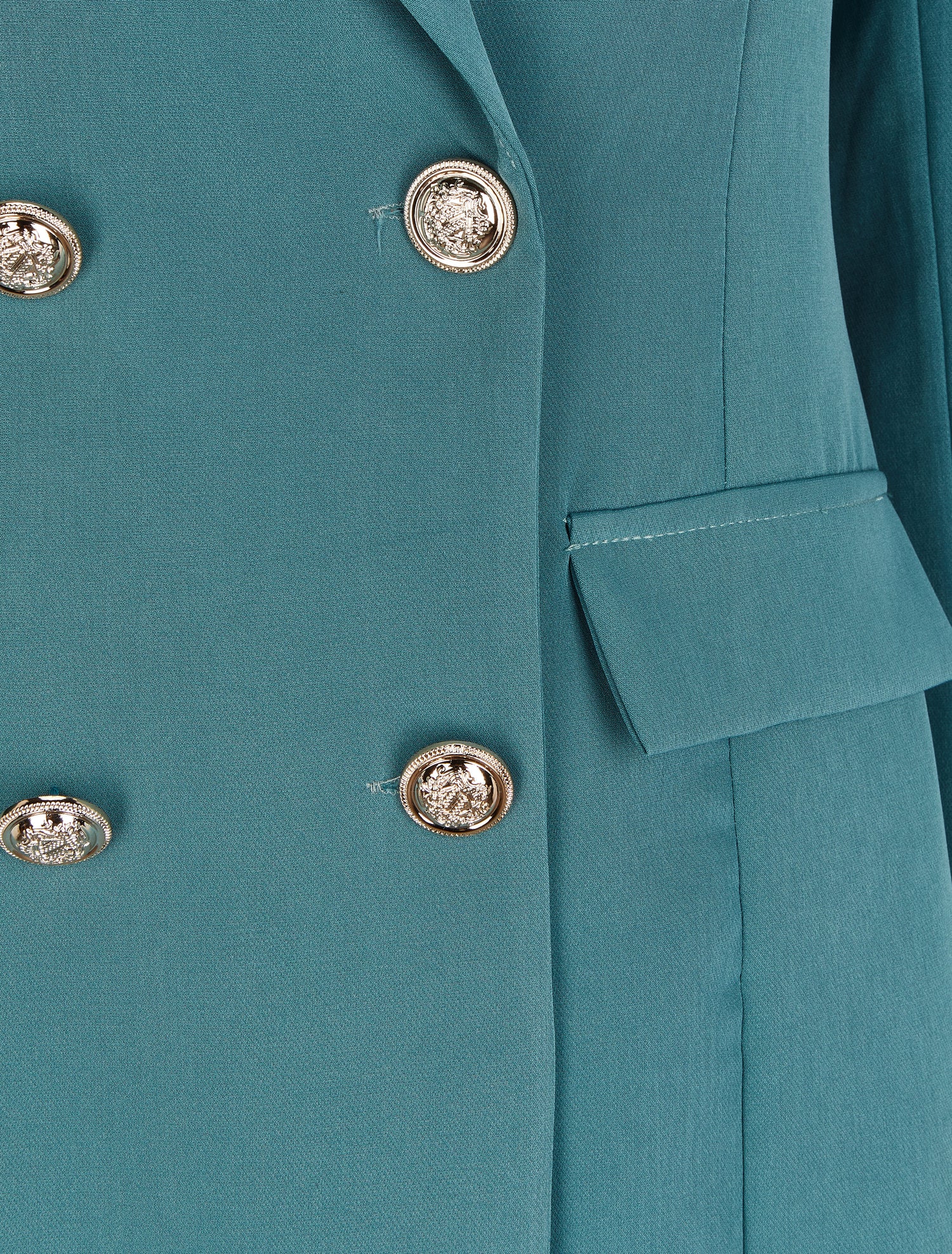 Blazer extra long style officier - Bleu charrette - 3