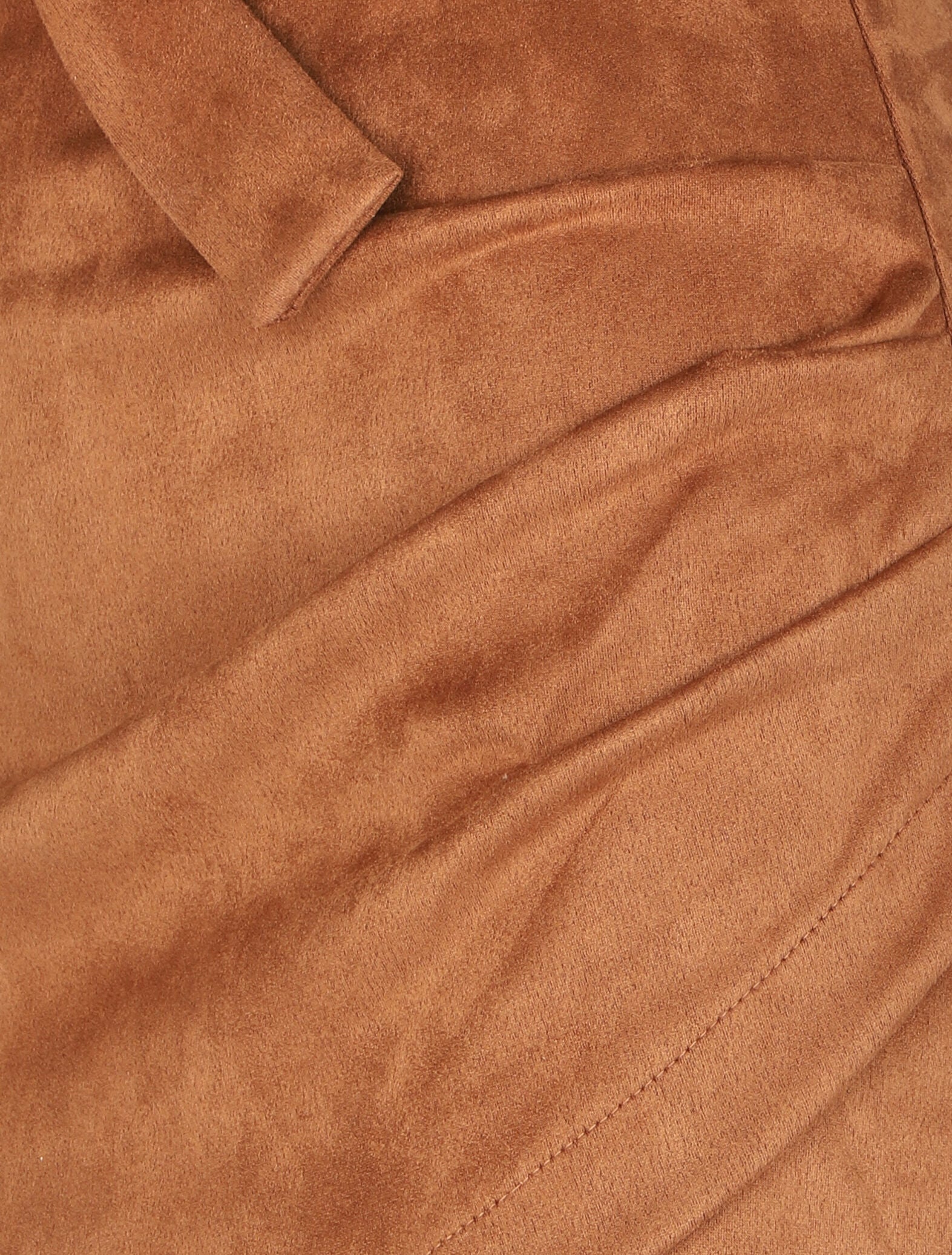 Jupe en suédine drapée style portefeuille - Camel - 3