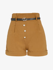 Short taille haute à boutons stylisés - Camel - 1
