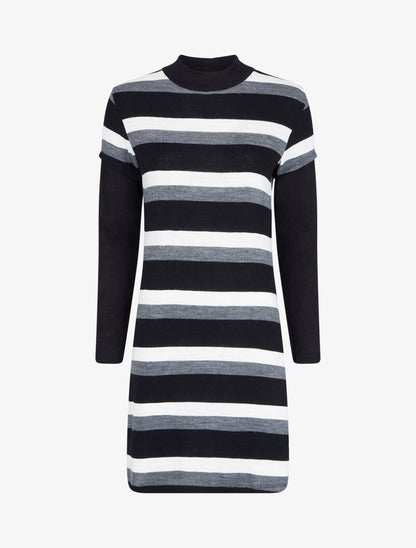 Tunique rayée à manches trompe l&