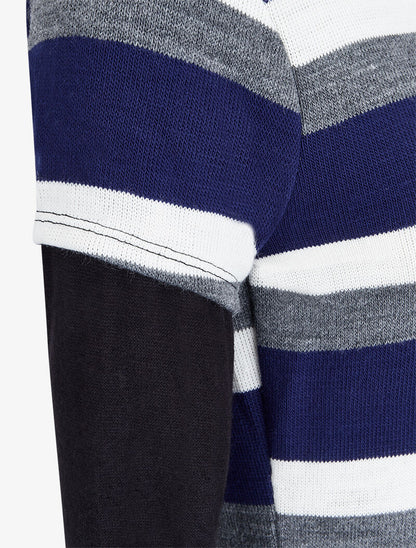 Tunique rayée à manches trompe l&