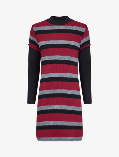 Tunique rayée à manches trompe l&