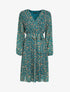 Robe patineuse à imprimé petites fleurs des champs - Bleu canard - 1