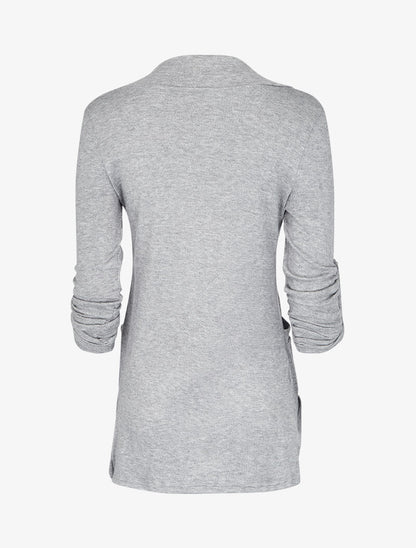 Gilet col châle - Gris chiné - 2