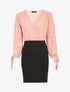 Robe cache coeur à manches dénudées - Rose/noir - 1