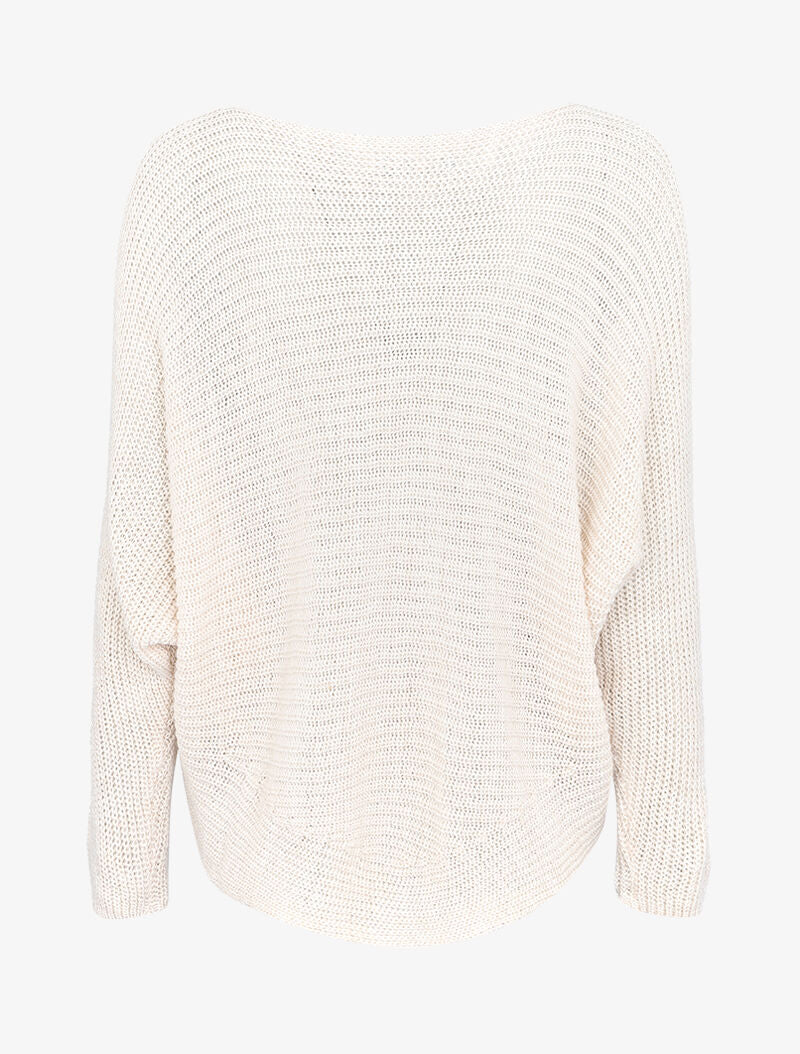 Pull chauve-souris en maille - Beige - 2