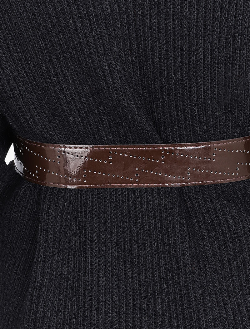 Robe pull asymétrique coupe chauve-souris - Noir - 3
