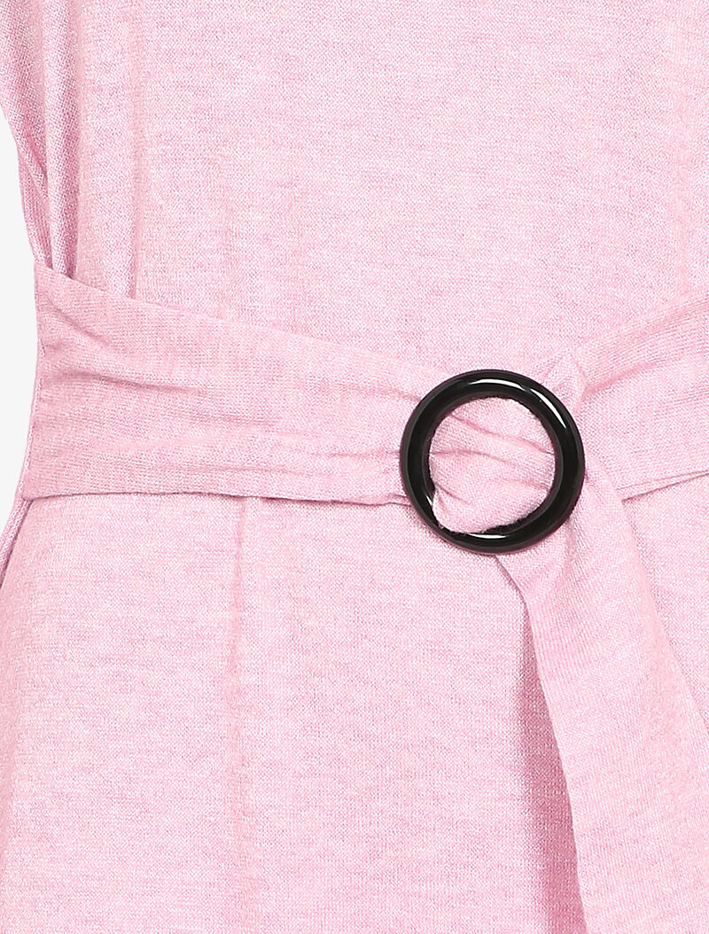 Robe pull à ceinture intégrée - Rose - 4