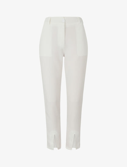 Pantalon slim à bords fendus - Blanc - 1