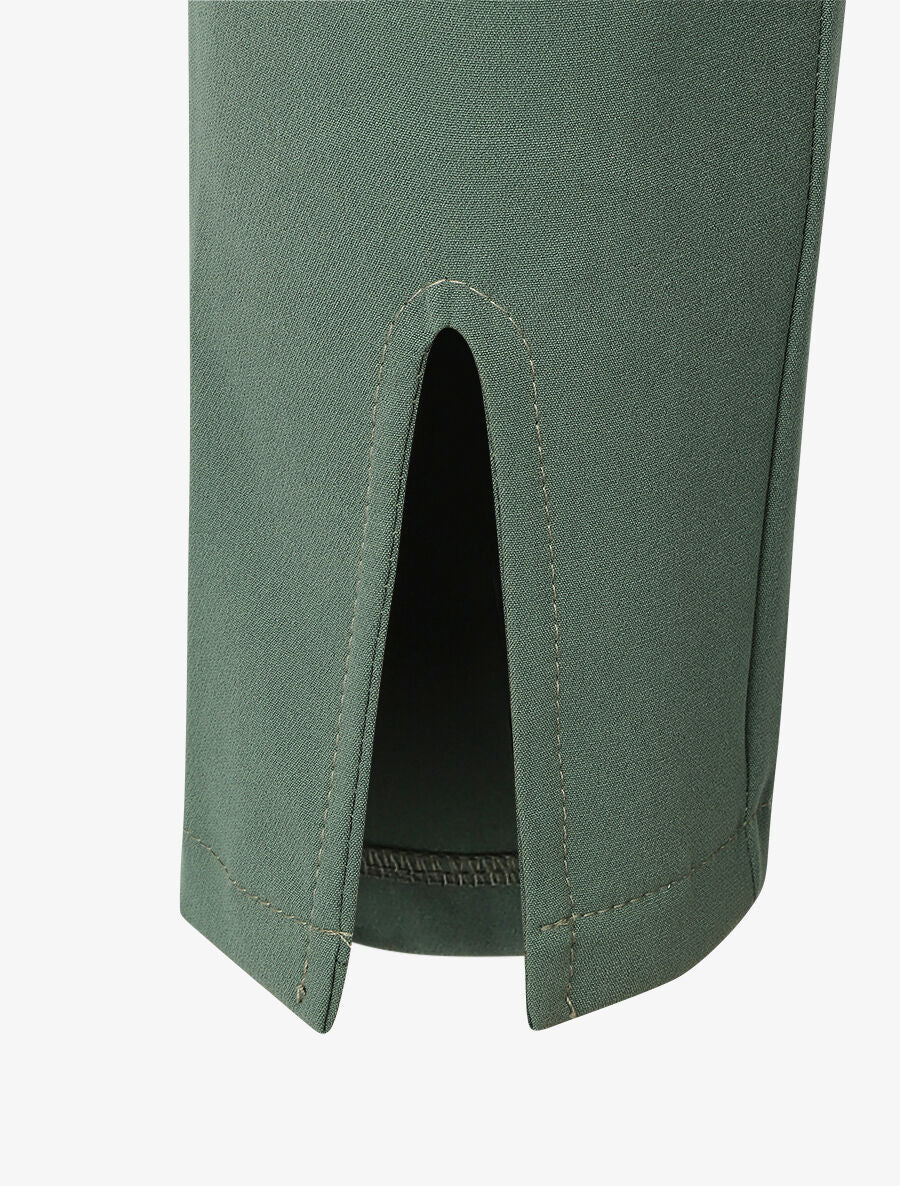 Pantalon slim à bords fendus - Kaki - 3